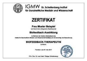 Zertifikat Biofeedback-Therapeut